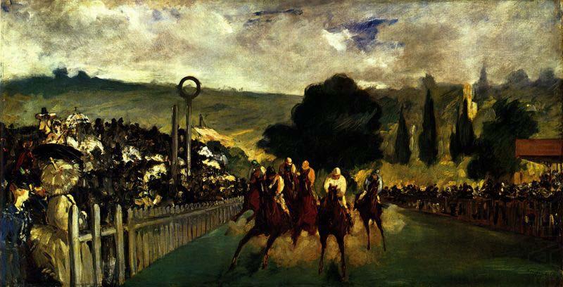Edouard Manet Racing at Longchamp, china oil painting image
